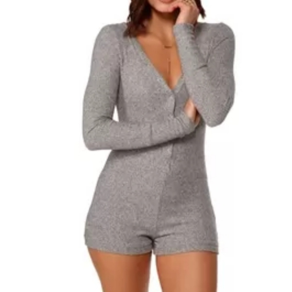 Short sleeve pajama romper